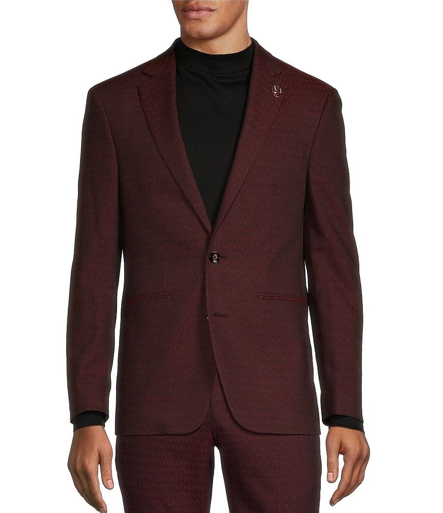 Murano Timeless Twenties Collection Slim Fit Jacquard Geo Print Suit Separates Jacket