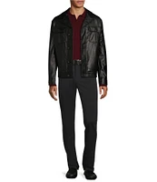 Murano Timeless Twenties Collection Slim Fit Faux Leather Moto Jacket