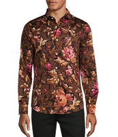 Murano Timeless Twenties Collection Slim Fit Sateen Floral Print Long Sleeve Woven Shirt