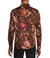 Murano Timeless Twenties Collection Slim Fit Sateen Floral Print Long Sleeve Woven Shirt