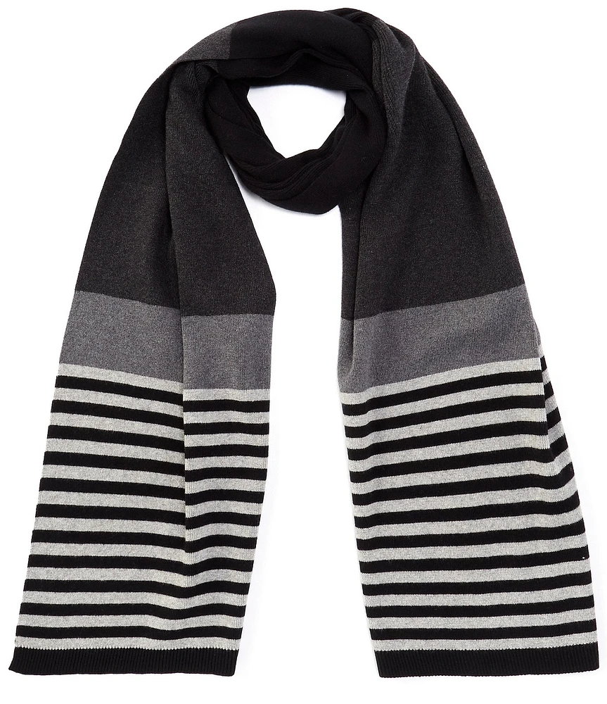 Murano Tonal Stripe Cashmere Blend Knit Scarf