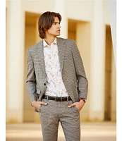 Murano Wanderin West Collection Slim Fit Geometric Jacquard Suit Separates Jacket