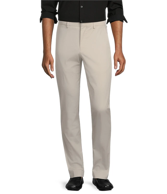 Oak Hill Waist-Relaxer Flat-Front Suit Pants - Comfort Stretch Dress Pants