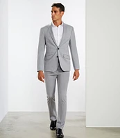 Murano Wardrobe Essentials Evan Extra Slim Fit TekFit Waistband Suit Separates Flat Front Dress Pants