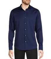 Murano Wardrobe Essentials Slim Fit Solid Sateen Long Sleeve Woven Shirt
