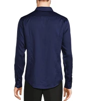 Murano Wardrobe Essentials Slim Fit Solid Sateen Long Sleeve Woven Shirt