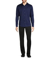 Murano Wardrobe Essentials Slim Fit Solid Sateen Long Sleeve Woven Shirt