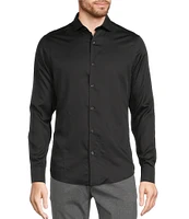 Murano Wardrobe Essentials Slim Fit Solid Sateen Long Sleeve Woven Shirt