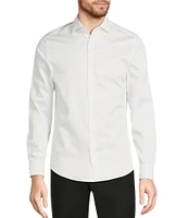 Murano Wardrobe Essentials Slim Fit Solid Sateen Long Sleeve Woven Shirt