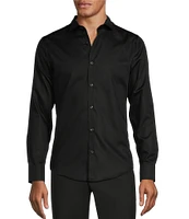 Murano Wardrobe Essentials Slim Fit Solid Sateen Long Sleeve Woven Shirt