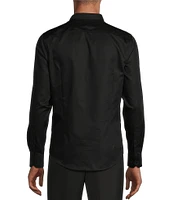 Murano Wardrobe Essentials Slim Fit Solid Sateen Long Sleeve Woven Shirt