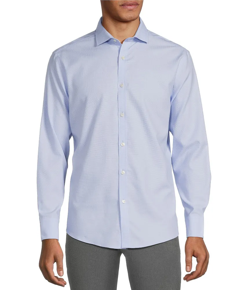 Murano Wardrobe Essentials Solid Dobby Stretch Long Sleeve Woven Shirt