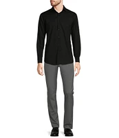 Murano Wardrobe Essentials Solid Dobby Stretch Long Sleeve Woven Shirt