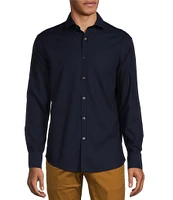 Murano Wardrobe Essentials Solid Dobby Stretch Long Sleeve Woven Shirt