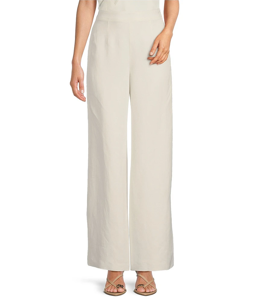Muse by Marchesa Calla Flat Front Linen Blend Pants