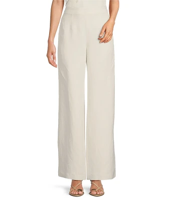 Muse by Marchesa Calla Flat Front Linen Blend Pants