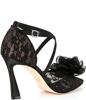 Muse by Marchesa Camellia Flowered Lace Dress Pumps