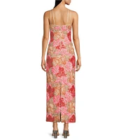 Muse by Marchesa Canna Sequin Crew Neck Sleeveless Pencil Dress