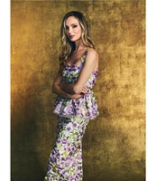 Muse by Marchesa Cynthia Floral Novelty Embroidered Pencil Midi Skirt
