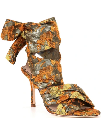 Muse by Marchesa Dahlia Jacquard Ankle Wrap Dress Sandals