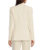 Muse by Marchesa Daphne Stretch Crepe Notch Lapel Collar Neck Long Sleeve One Button Blazer