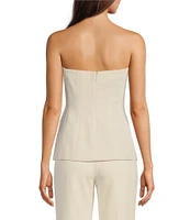 Muse by Marchesa Flora Stretch Crepe Applique Strapless Button-Up Vest