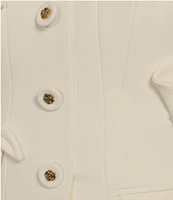 Muse by Marchesa Flora Stretch Crepe Applique Strapless Button-Up Vest