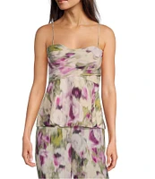 Muse by Marchesa Coordinating Heather Linen Blend Strapless Neck Sleeveless A-Line Blouse