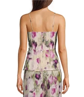 Muse by Marchesa Coordinating Heather Linen Blend Strapless Neck Sleeveless A-Line Blouse