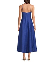 Muse by Marchesa Hydrangea A-Line Sweetheart Neckline Linen Blend Dress