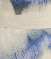 Muse by Marchesa Ren Dye Print Two Piece Linen One Shoulder Top & Skirt Set