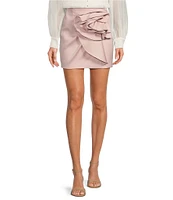 Muse by Marchesa Stretch Mikado Rosette Pencil Mini Skirt