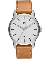 MVMT Men's Classic II White Dial Analog Tan Leather Strap Watch