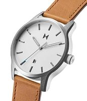 MVMT Men's Classic II White Dial Analog Tan Leather Strap Watch