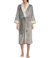 N by Natori Frosted Cashmere Fleece Long Sleeve Shawl Collar Robe