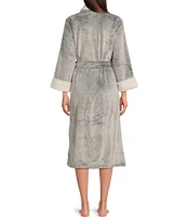 N by Natori Frosted Cashmere Fleece Long Sleeve Shawl Collar Robe