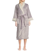 N by Natori Frosted Cashmere Fleece Long Sleeve Shawl Collar Robe