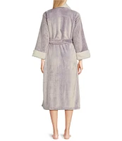 N by Natori Frosted Cashmere Fleece Long Sleeve Shawl Collar Robe