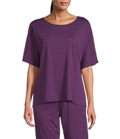 N by Natori Knit Short Sleeve Scoop Neck Lounge Top