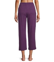 N by Natori Solid Knit Drawstring Tie Waist Side Pocket Coordinating Cropped Lounge Pant