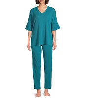 N by Natori Tranquility Short Sleeve V-Neck Coordinating Lounge Top