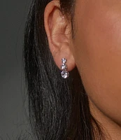 Nadri 3 Prong Crystal Graduated Drop Earrings