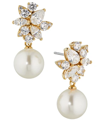 Nadri Chiara Pearl Crystal Drop Earrings