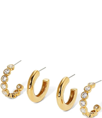 Nadri Crystal Farrah Bezel Hoop Earring Set