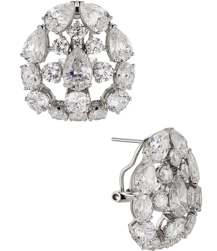 Nadri Crystal Halle Button Stud Earrings