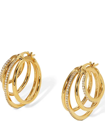 Nadri Crystal Juno Quadruple Hoop Earrings