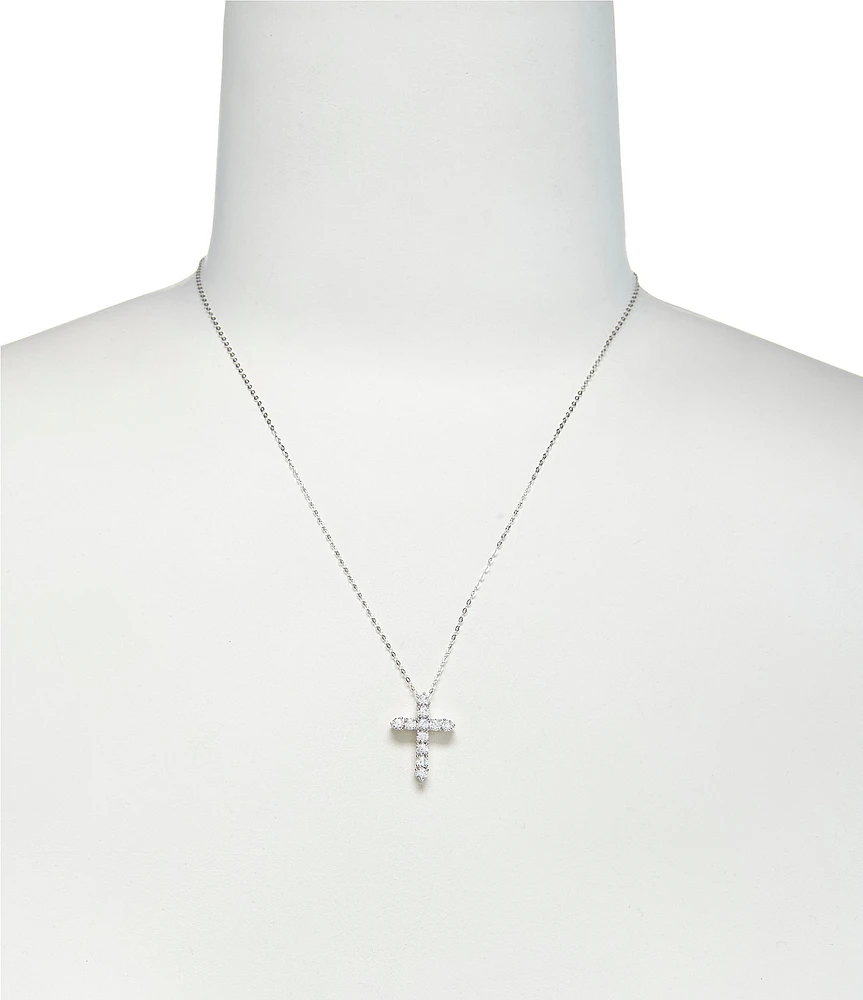 Nadri Cubic Zirconia Cross Pendant Necklace