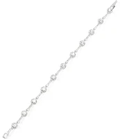 Nadri Delicate Silver Tone Crystal Line Bracelet