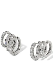 Nadri Delphine 18K Triple Linked Crawler Hoop Earrings