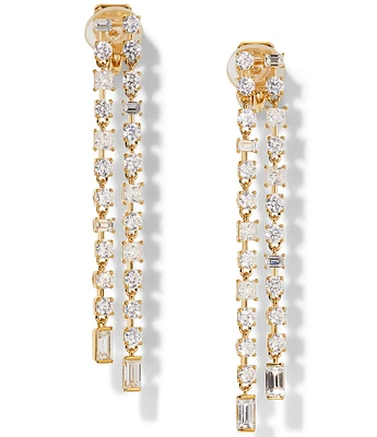 Nadri Delphine Double Linear Clip Earrings
